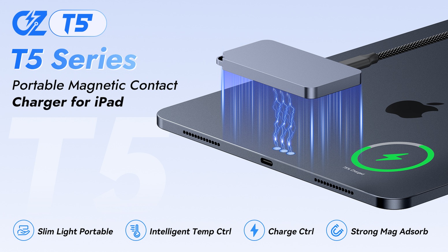 COWZRY T5 :Mini Magnetic Adapter To Protect Your iPad