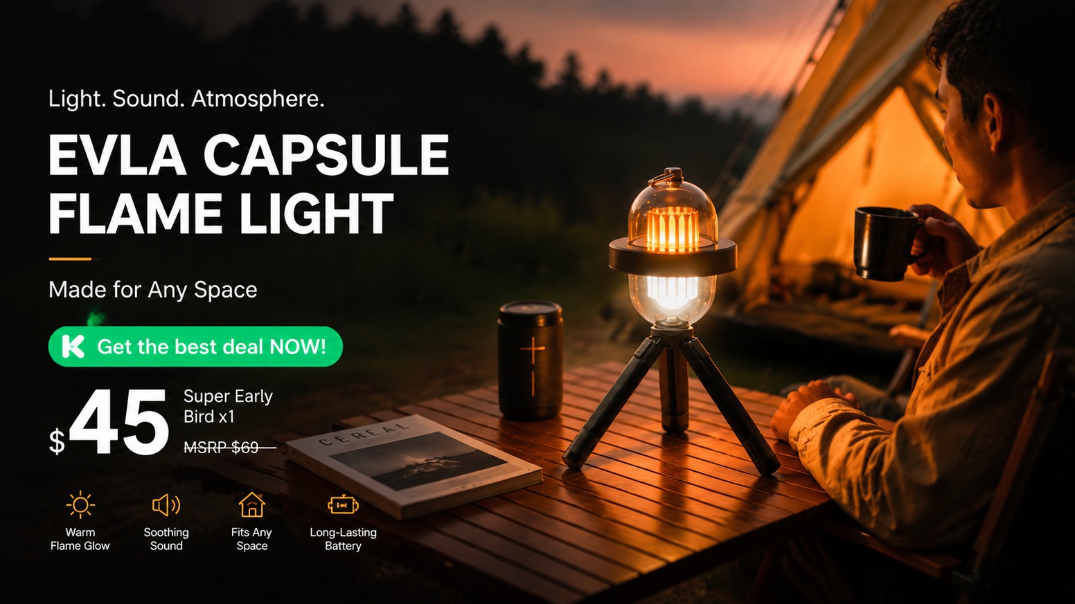 EVLA: The Light & Sound Atmosphere Lamp for Any Space