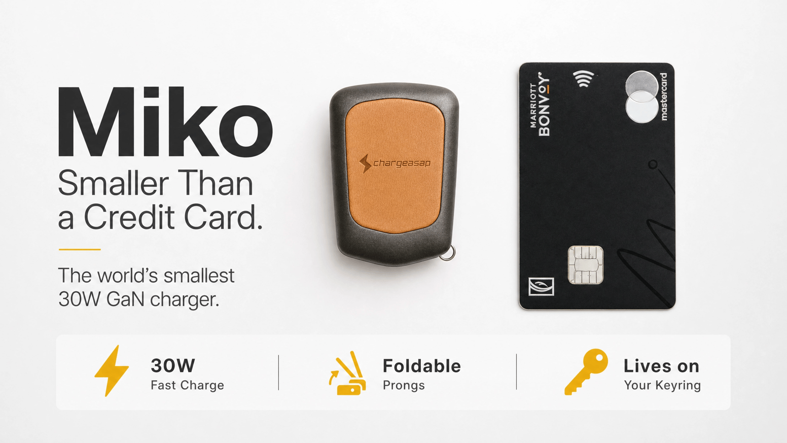 Miko- 30W GaN Fast Charger That Lives On Your Keyring